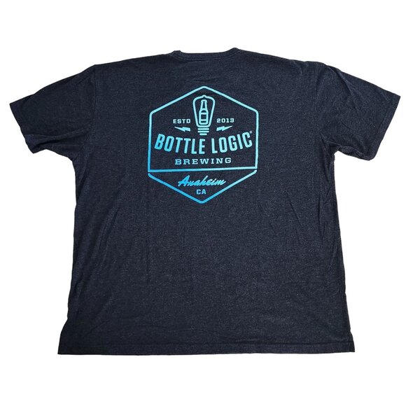 Bottle Logic Brewing T-Shirt Anaheim CA 2013 Charcoal Gray Short Sleeve Unisex S - Picture 1 of 4